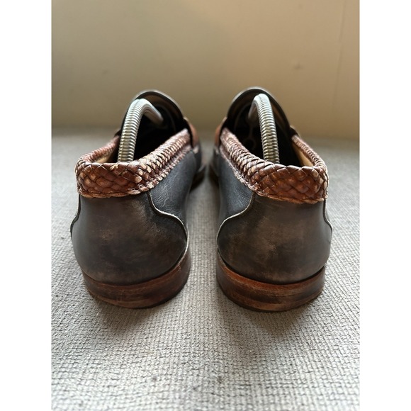 Allen Edmonds Newcastle Penny Loafers Men 10.5D Black Brown Braided Leather USA main image 4